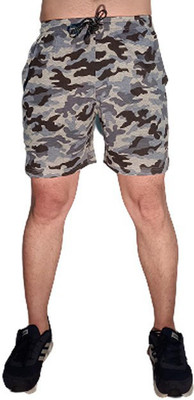 TT Printed Men Grey Basic Shorts