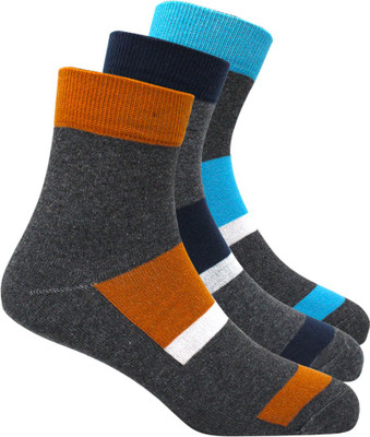 HUSSKINZ Men & Women Color Block Ankle Length(Pack of 3)