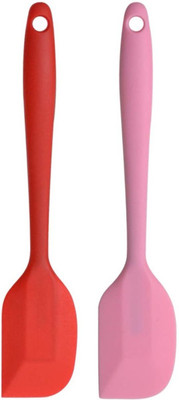 MobFest 2 Pcs Silicone Non-Stick Spatula 27 cm Long for Cooking, Baking and Mixing with Stainless Steel Core Non-Stick Spatula(Pack of 2)
