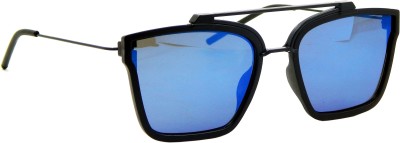 Els Retro Square Sunglasses(For Men & Women, Blue)