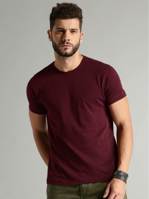 FALCOFIT Solid Men Round Neck Maroon T-Shirt