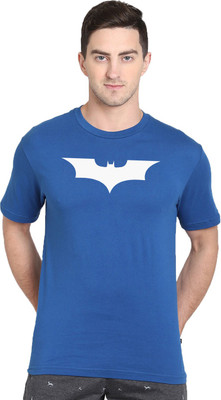 Organic Chics Graphic Print Men Round Neck Blue T-Shirt