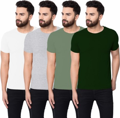 Mokito Solid Men Round Neck Multicolor T-Shirt