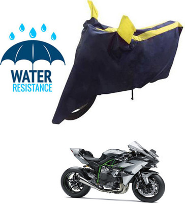 RONISH Waterproof Two Wheeler Cover for Kawasaki(Ninja H2R, Blue, Yellow)