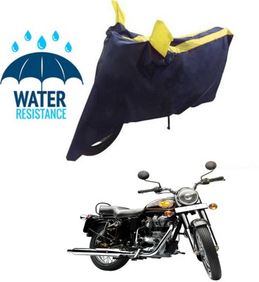 RONISH Waterproof Two Wheeler Cover for Royal Enfield(Bullet 350 Twinspark, Blue, Yellow)