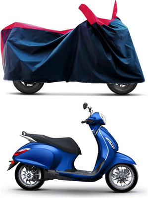 STARIE Waterproof Two Wheeler Cover for Bajaj(Chetak, Black, Red)