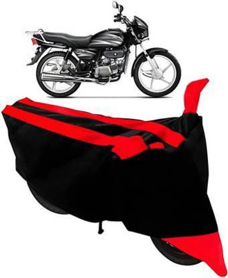 RAG Two Wheeler Cover for Hero(Splendor Plus, Red, Black)