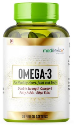 medilexicon Omega 3 Fish Oil 1000 mg (180mg EPA and 120mg DHA) (30 Softgels)(30 Tablets)