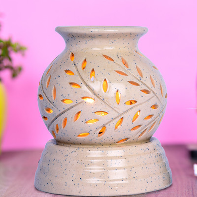 Bright Shop Lemon Diffuser Set Ceramic Aroma Oil Burner White Color, Round Shape Electric Aroma Diffuser Set. (Pack of 1) for Your Home & Office(20 ml)