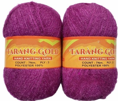 RCB Osal Tarang Gold Knitting Wool Yarn, Soft Tarang Gold Feather Wool Ball Purple 500 gm Best Used with Knitting Needles. by Osal Shade no-8