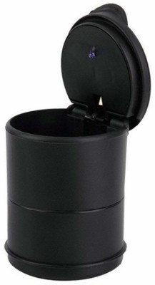 SWISS WONDER Led Light Cigarette Ashtray for Car, Home and Office (Black) Black Plastic Ashtray(Pack of 1)