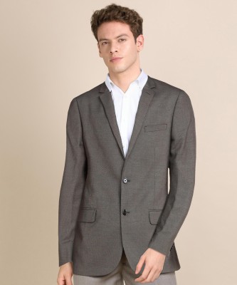 PARK AVENUE Self Design Single Breasted Formal Men Blazer(Brown)