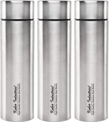 KUBER INDUSTRIES 1000 ml Steel Bottle(Pack of 3, Silver)