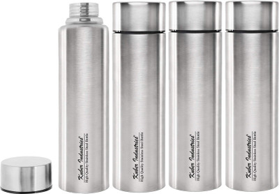 KUBER INDUSTRIES 1000 ml Steel Bottle(Pack of 4, Silver)