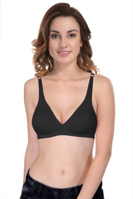 Featherline Casual Non Padded Non Wired Seamless Women's T-shirt Bra Women T-Shirt Non Padded Bra(Black)