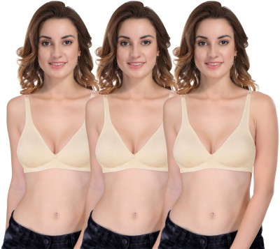 Featherline Casual Non Padded Non Wired Seamless Women's T-shirt Bra Women T-Shirt Non Padded Bra(Beige)