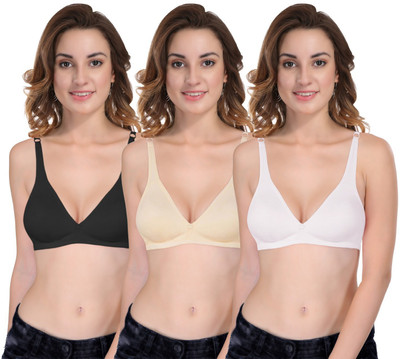 Featherline Casual Non Padded Non Wired Seamless Women's T-shirt Bra Women T-Shirt Non Padded Bra(Multicolor)
