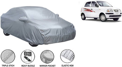 CARSONIFY Car Cover For Hyundai Santro Xing (With Mirror Pockets)(Silver)