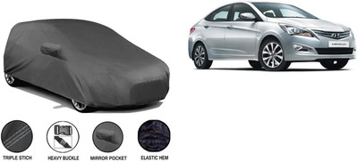 CARSONIFY Car Cover For Hyundai Verna Fluidic DTHR (Without Mirror Pockets)(Grey)