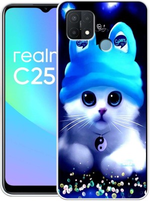 BAILAN Back Cover for Realme C25s, Realme C25, Realme Narzo 30A, Realme Narzo 20, Realme C12(Blue, White, Grip Case, Silicon, Pack of: 1)