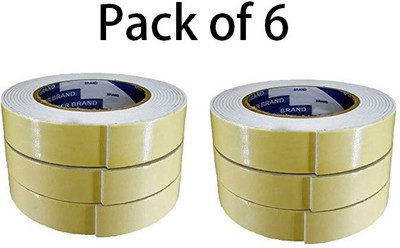 Eduway Pack Of 6 Double Sided Foam Adhesive Tape 91 Cm Double-sided Tape  (White Pack Of 6) For Rs. 83 @ 81 %