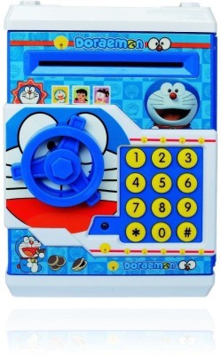 Tenmar New Doreamon Money Safe Kids Piggy Savings with Electronic Lock ATM Bank(Blue) Coin Bank(Blue)