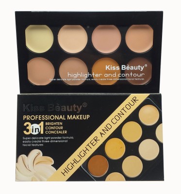 Kiss Beauty Professional Makeup 3 in 1 Brighten Contour and Canceler S2 Concealer(Multicolor, 25 g)