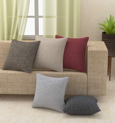 Xy Decor Plain Cushions Cover(Pack of 5, 40 cm*40 cm, Multicolor)