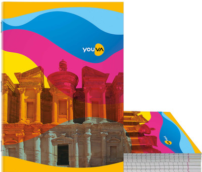 NAVNEET Youva Soft Bound Long Book Rainbow 21x29.7 cm Single Line High Quality A4 Notebook Ruled 172 Pages(Multicolor, Pack of 6)