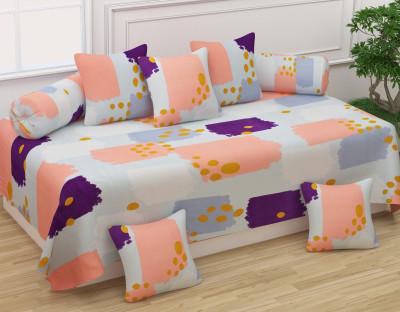 Multitex Polycotton Floral Diwan Set(Multicolor)