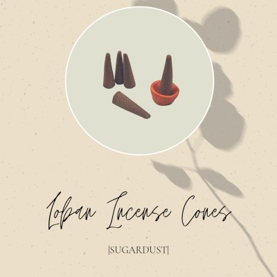 Sugardust Organic Incense Cones| Loban | Dhoop batti (32 Cones) (4.5cm Height 1.5cm Thick) Loban(32, Set of 1)