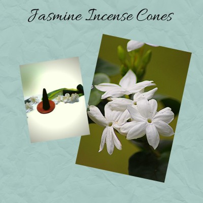 Sugardust Organic Incense Cones | Jasmine | Dhoop Batti | (32 cones ) (4.5cm Height 1.5cm Thick) Jasmine Dhoop