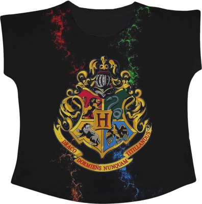 HARRY POTTER Girls Casual Polycotton Top(Black, Pack of 1)