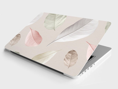 DWELLSINDIA Pastel Leaves Skin Sticker for Laptops(HD Quality, Multicolor) Vinyl Reusable Laptop Skin Compatible for 15.6 inch(Theme: Patterns)