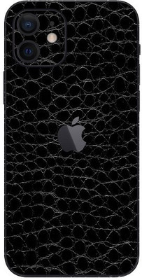 Orgic India iPhone 12 Mobile Skin(Black Leather)