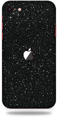 Satisfactory Apple iPhone SE Mobile Skin(Black-Glitter Skin With Matte Finish)