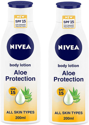 NIVEA Aloe Protection 48h Protecting Moisture Care Body Lotion Each 200ml Pack of 2(400 ml)