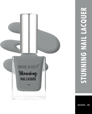 SWISS BEAUTY Stunning Nail Polish (SB-105-40) | Long Lasting | Charcoal