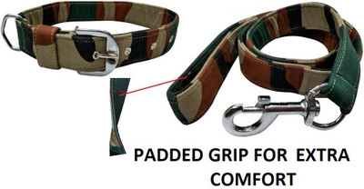 Hachiko Dog Collar & Leash(Medium, Army)