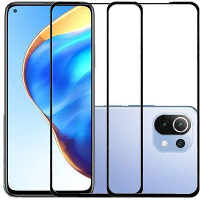 HOBBYTRONICS Edge To Edge Tempered Glass for Mi 11 Lite(Pack of 2)