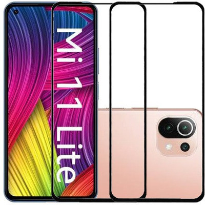HOBBYTRONICS Edge To Edge Tempered Glass for Mi 11 Lite(Pack of 2)