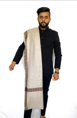 Zaria Fabs Polyester Wool Blend Solid Men Shawl(Grey)