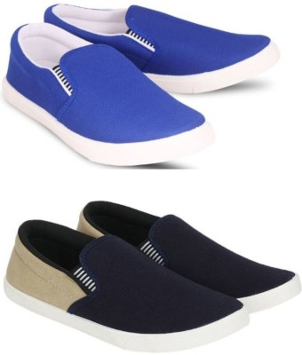 HOTSTYLE Shoes Sneakers Casuals Slip On Sneakers Sneakers For Men(Blue, Navy, Beige)