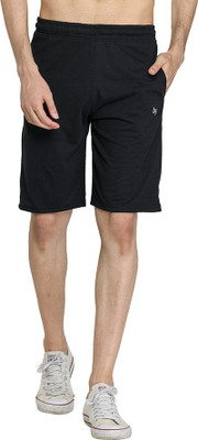 Leebonee Solid Men Black Regular Shorts