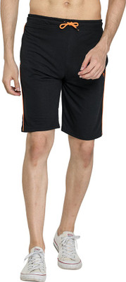 Leebonee Solid Men Black Regular Shorts
