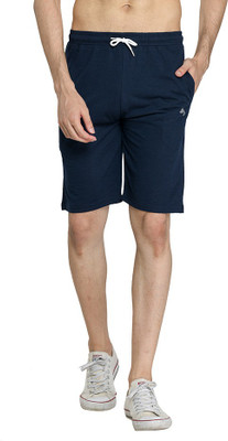 Leebonee Solid Men Dark Blue Regular Shorts