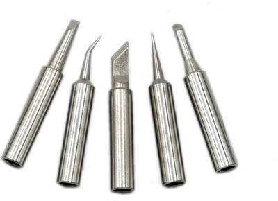 Ekavir Soldering Iron 5Pcs Bit Set Round Flat Pointed Suitable For Model 936, 937, 907 0 W Temperature Controlled(Round, Conical, Flat, Pointed Tip)