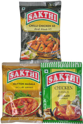 Sakthi Spices Combo of 50gm Chilli Chicken 65 Masala + Chicken Masala + Mutton Masala(3 x 50 g)