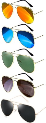 Elligator Aviator Sunglasses(For Men & Women, Green, Black, Brown, Blue, Yellow)