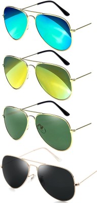 ELLIGATOR Aviator Sunglasses(For Men & Women, Green, Black, Blue, Green)